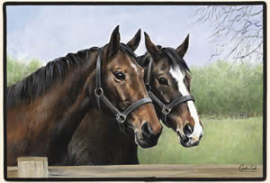 Carolines Horses Decorative Pet Mat Product Image