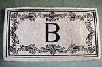 Floral Black Border Monogram Doormat Product Image