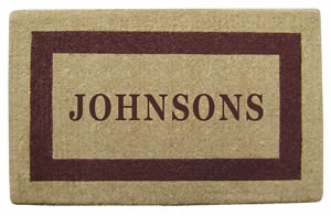 Personalized Doormats | Brown Border Custom Coir Door Mat Product Image